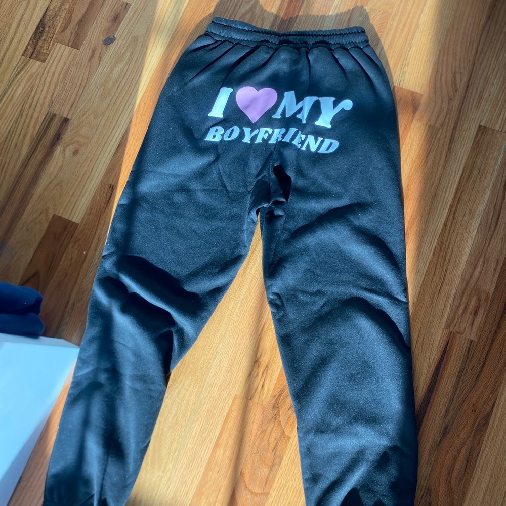 Black Sweatpants with Graphic Design